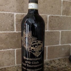 ADA Visual Products - Wonderful engraving on a bottle of wine!