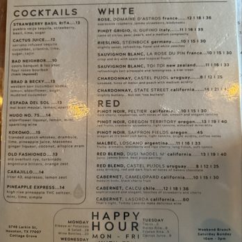 Down the Street - Menu as of 5/21/25 - Sports Bars Near Me - Houston, Texas