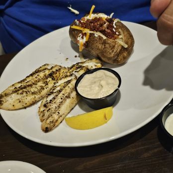Jaywalker Restaurant - White Fish (lemon pepper) and Loaded Baked Potato. $22.49. - American Near Me - White Pigeon, Michigan Jaywalker Restaurant - White Fish (lemon pepper) and Loaded Baked Potato. $22.49. - American Near Me - White Pigeon, Michigan