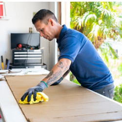 CIF Cleaning Services & Sales - Scrubbing some tough spots on the ISO mat.