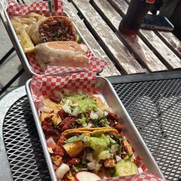 Tacos and carne asada burritos