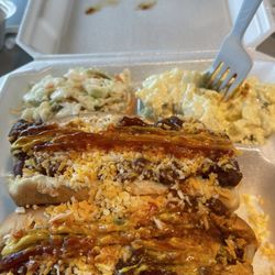 Bayside Deli Cafe - Chili dog meal special with potato salad and coleslaw.