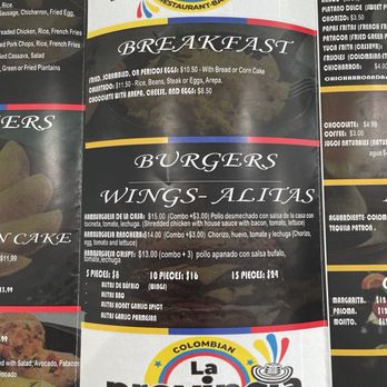 LA PROVINCIA - Menu - Colombian Near Me - River Grove, Illinois