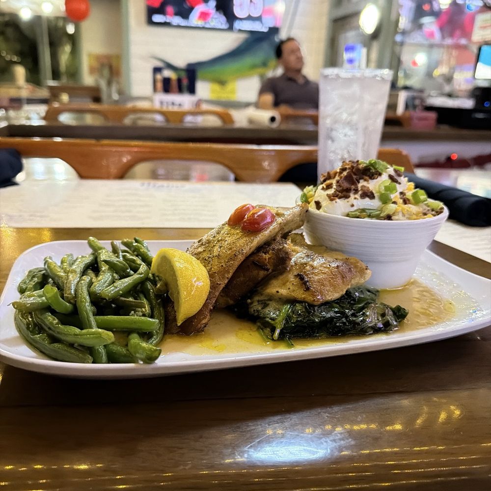 Redfish and loaded mashed potatoes Redfish and loaded mashed potatoes