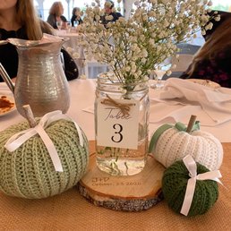Wedding Centerpieces, flowers supplied by Shaws in North Hampton