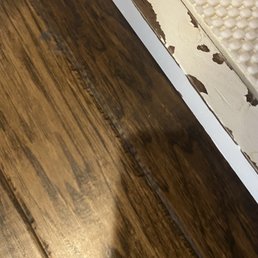 This is what happens when you don't properly prep stained cabinets for paint