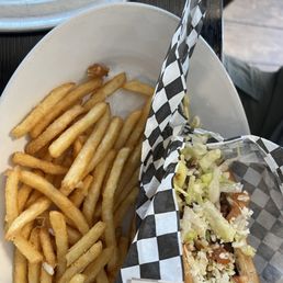 The chopped cheeseburger with fries The chopped cheeseburger with fries