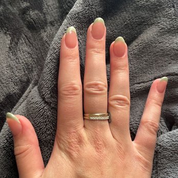 Daniel Nails - Color C14, French almond tips, $42 - Nail Salons Near Me - Columbia City, Indiana