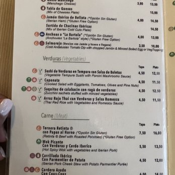 La Bartola - Menu - Tapas Bars Near Me - Seville, SE
