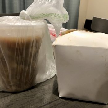 The Chinese Kitchen - a cup of coffee and a bag of noodles - Seafood Near Me - Concord, California
