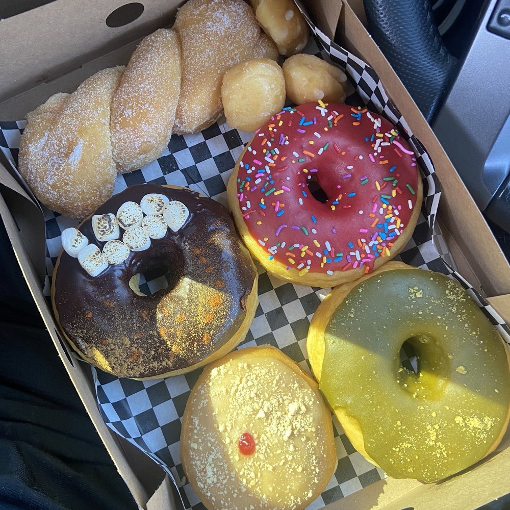 Crafted Donuts - Tiger tail, Donut holes, Mexican hot chocolate (my fav), pb & j, and matcha - Donuts Near Me - Los Angeles, California Crafted Donuts - Tiger tail, Donut holes, Mexican hot chocolate (my fav), pb & j, and matcha - Donuts Near Me - Los Angeles, California