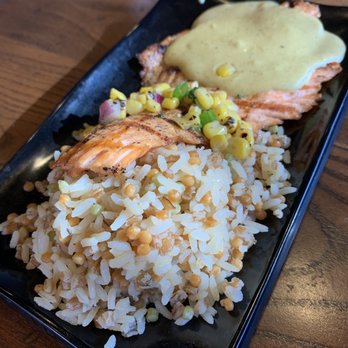 Fresh To Order - Salmon with Coconut Curry Sauce and Rice - Salad Near Me - Decatur, Georgia Fresh To Order - Salmon with Coconut Curry Sauce and Rice - Salad Near Me - Decatur, Georgia