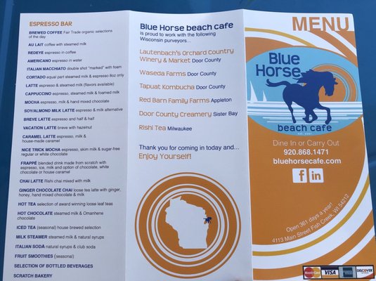 Menu photo 7 Blue Horse Beach Cafe Fish Creek, WI Menu photo 7 Blue Horse Beach Cafe Fish Creek, WI