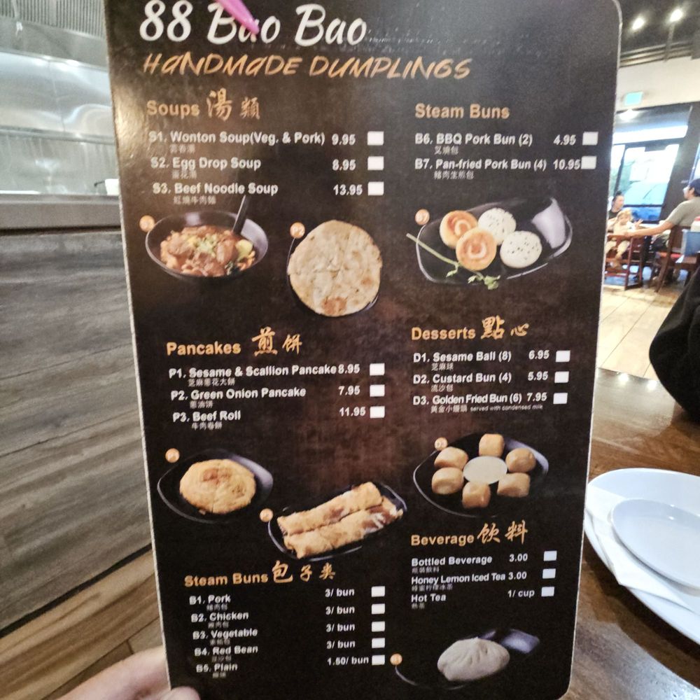 88 Bao Bao - Menu (side 2) - Chinese Near Me - Castro Valley, California