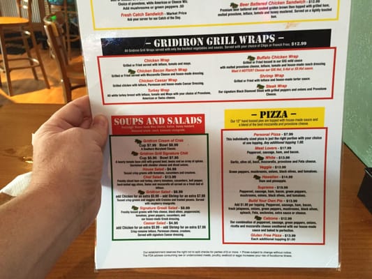 Menu photo 7 Gridiron Grill Callaway, MD
