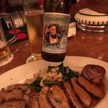 Leopold's - I've been converted to the dark side! Pork Medallions with buttery bread, green & white beans along side an Augustiner beer (est 1328)! - German Near Me - San Francisco, California Leopold's - I've been converted to the dark side! Pork Medallions with buttery bread, green & white beans along side an Augustiner beer (est 1328)! - German Near Me - San Francisco, California