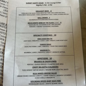 Humble Market Kitchin - June 2023- Happy Hour menu - Asian Fusion Near Me - Kihei, Hawaii