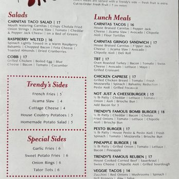 Trendy's - Lunch menu - Breakfast & Brunch Near Me - Redding, California