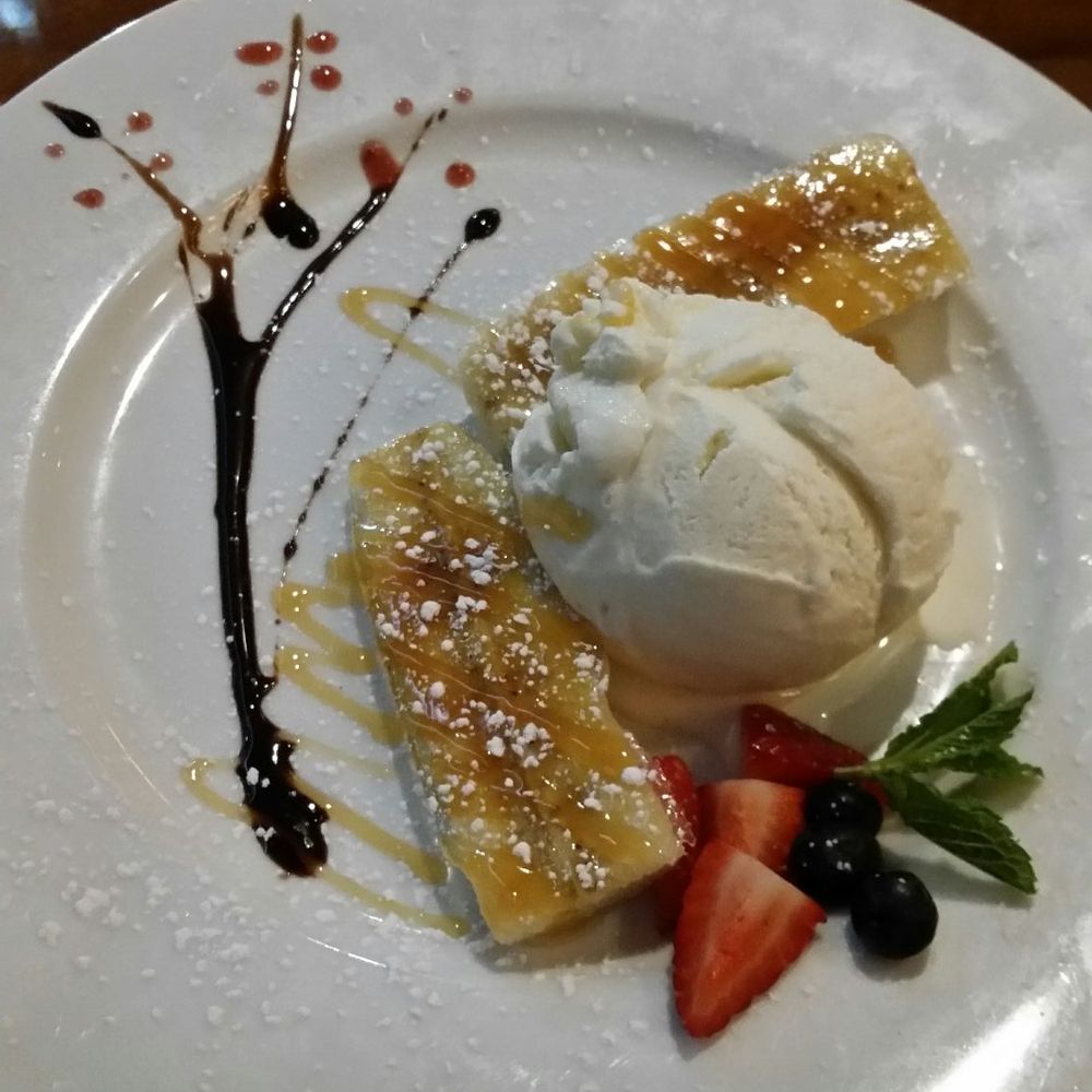 Rice Factory - Camelized banana with ginger ice cream. One of the most beautiful desserts I have ever eaten. So delish! - Thai Near Me - Milltown, New Jersey Rice Factory - Camelized banana with ginger ice cream. One of the most beautiful desserts I have ever eaten. So delish! - Thai Near Me - Milltown, New Jersey