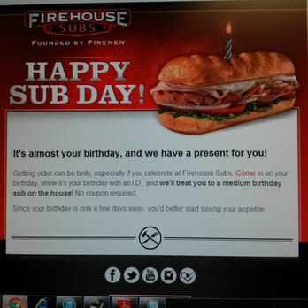 Firehouse Subs - Get a free sub on your birthday! - Sandwiches Near Me - Fremont, California Firehouse Subs - Get a free sub on your birthday! - Sandwiches Near Me - Fremont, California
