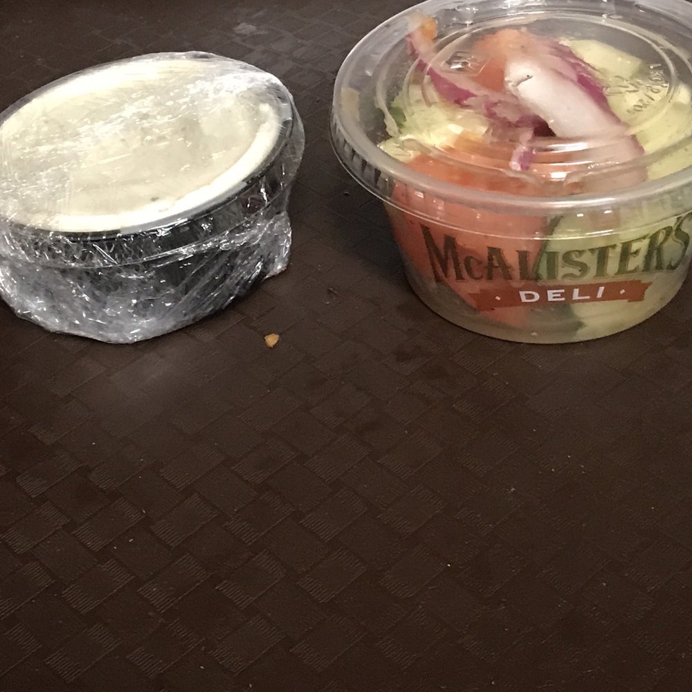 McAlister's Deli - Side of Ranch and the wrong side- Tomato & Cucumber Slaw - Side. Should have been Mac & Cheese - Side. About the same size - Salad Near Me - Plainfield, Indiana McAlister's Deli - Side of Ranch and the wrong side- Tomato & Cucumber Slaw - Side. Should have been Mac & Cheese - Side. About the same size - Salad Near Me - Plainfield, Indiana