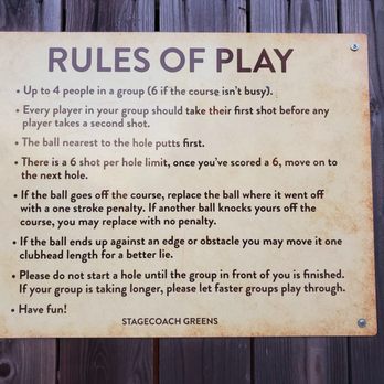 Stagecoach Greens - Rules - Mini Golf Near Me - San Francisco, California Stagecoach Greens - Rules - Mini Golf Near Me - San Francisco, California