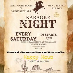Western Diner - Western Diner Saturday's karaoke night, late menu, happy hours.