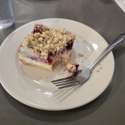 Raspberry cheesecake, bite for reference.