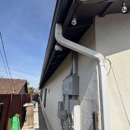 Rear view, side gutter with 2 drops Rear view, side gutter with 2 drops