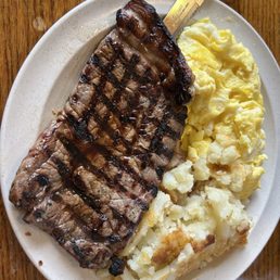 Top sirloin steak and eggs Top sirloin steak and eggs