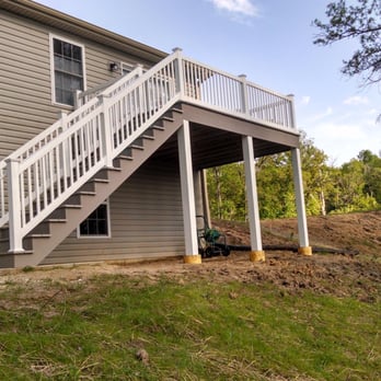 Prouhet Construction - Azek decking with Polyrail vinyl railing - General Contractors Near Me