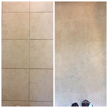 The Grout Man - Before (left) and After - Grout Services Near Me The Grout Man - Before (left) and After - Grout Services Near Me