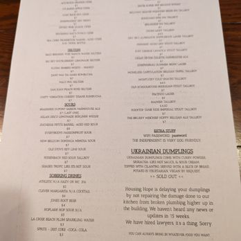The Independent Beer Bar - Bottle & Can menu. - Beer Bar Near Me - Everett, Washington
