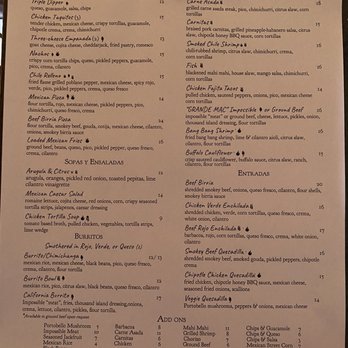 Elephant And The Dove - Menu - Mexican Near Me - Skaneateles, New York