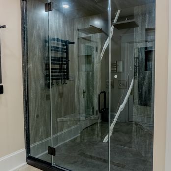 CalCo Design - Stunning custom walk-in shower with frameless glass enclosure & rain head. Best bathroom renovation company near Lancaster PA. - General Contractors Near Me - Lancaster, Pennsylvania