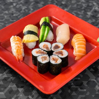 Toyo Sushi - Assorted Sushi - 1 Pc each of Salmon, Tuna, Shrimp, Egg & Avocado Nigiri sushi & 6 Pcs Spicy Tuna maki. - Japanese Near Me - Edmonton, Alberta Toyo Sushi - Assorted Sushi - 1 Pc each of Salmon, Tuna, Shrimp, Egg & Avocado Nigiri sushi & 6 Pcs Spicy Tuna maki. - Japanese Near Me - Edmonton, Alberta