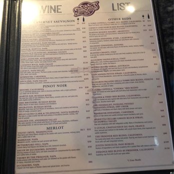 John & Nick's Steak & Prime Rib - Wine list - Steakhouses Near Me - Clive, Iowa