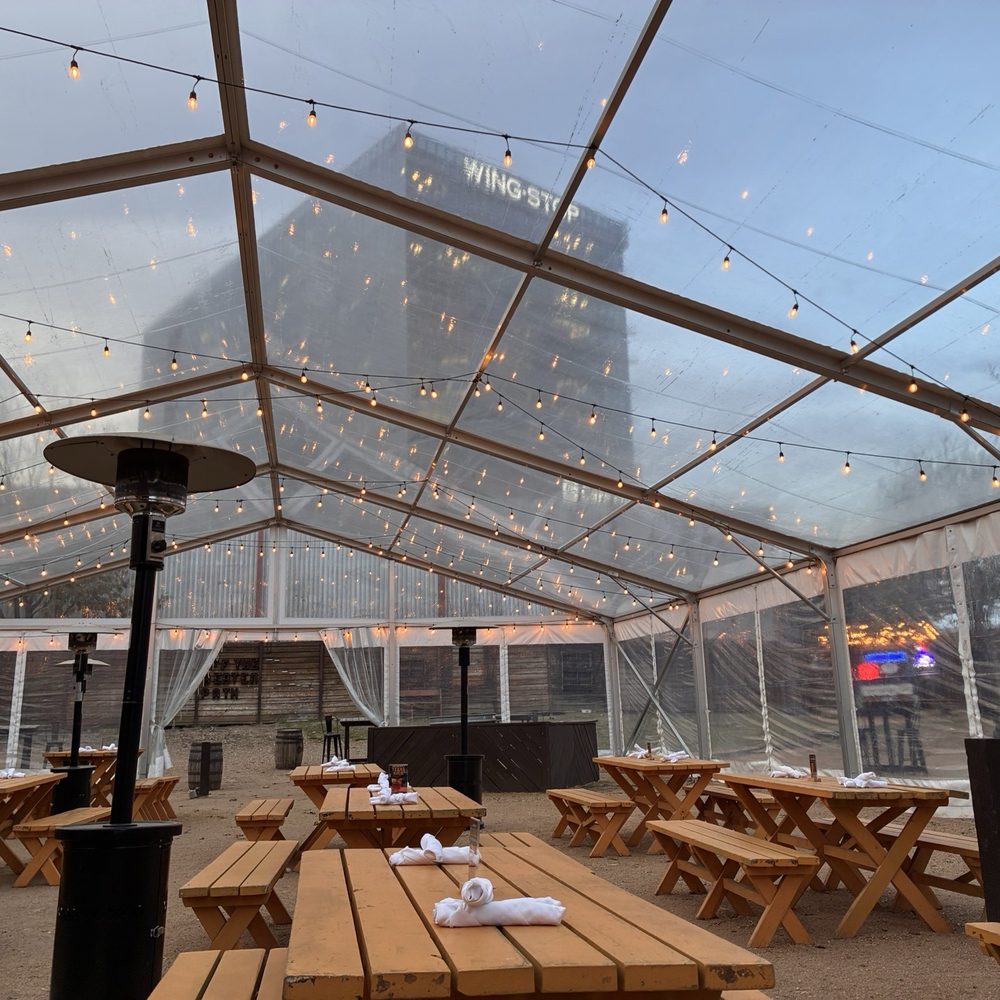 The Rustic - Covered patio area in January. - New American Near Me - Dallas, Texas