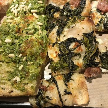 Grano Frutta e Farina - The pesto and salsicce/spinaci.  Very good.  Looks like hell, tastes like heaven - Bakeries Near Me - Rome, RM