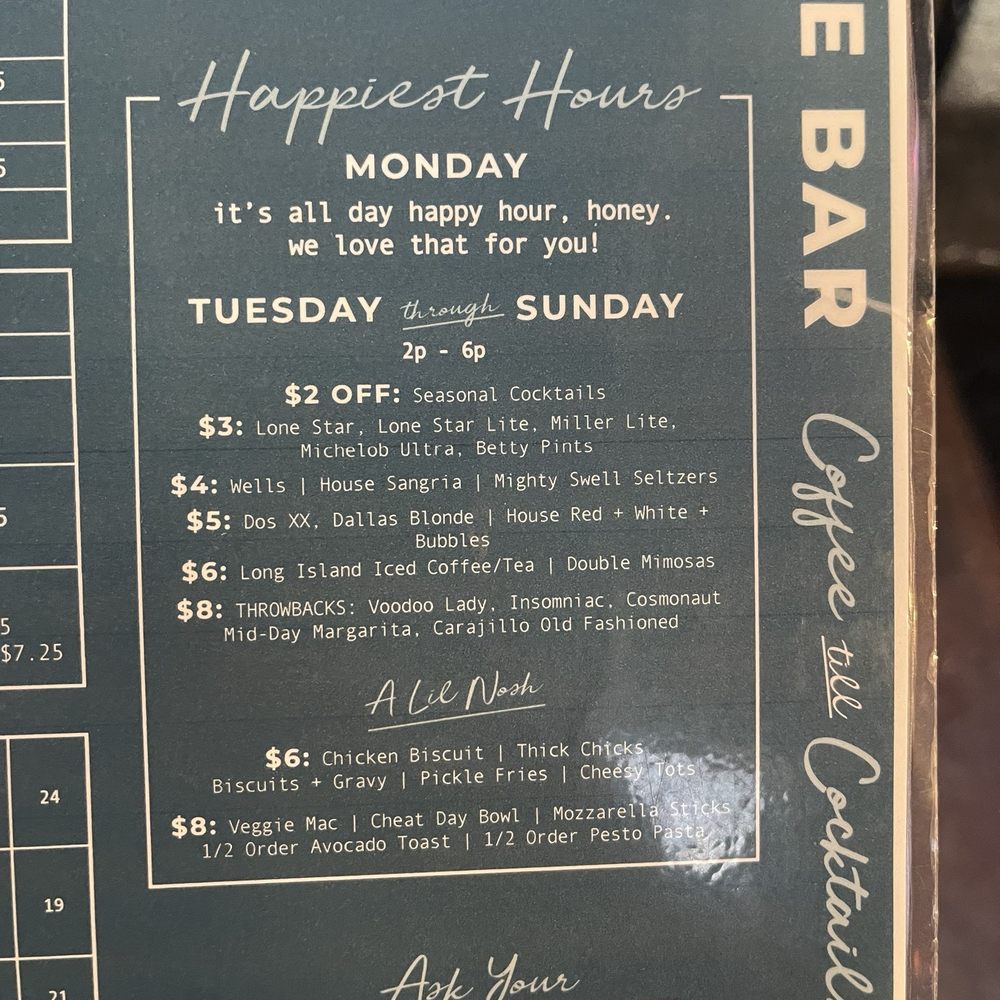 Halcyon - Happy hour menu - Coffee & Tea Near Me - San Antonio, Texas