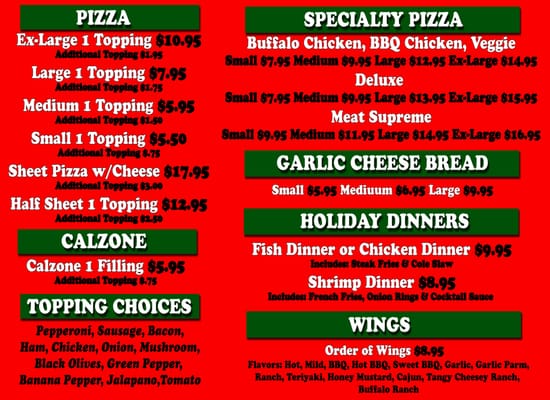 Menu photo 2 Karen's Holiday Pizza Madison, OH Menu photo 2 Karen's Holiday Pizza Madison, OH