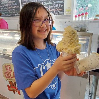 Nelson’s Ice Cream - My child with her child size cookies n cream. - Ice Cream & Frozen Yogurt Near Me - Stillwater, Minnesota