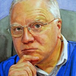 C J Cudmore, DDS - Commemorative watercolor of Dr Cudmore  by Canadian painter Denise LaFrance, Satisfied Client.