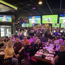 The Village Pub - Birthday party at The Village (my husband, myself, and my girls are standing behind the tables)