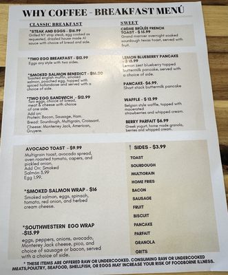 Menu photo 4 Why Coffee Bar and Kitchen Wilmington, NC Menu photo 4 Why Coffee Bar and Kitchen Wilmington, NC
