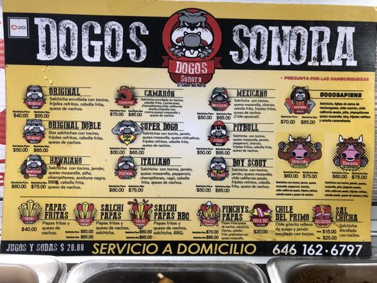 Menu photo 2 Dogos Sonora Ensenada, BCN
