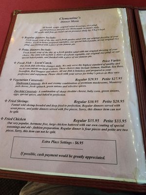 Menu photo 2 Clementine's Steak House Carpinteria, CA