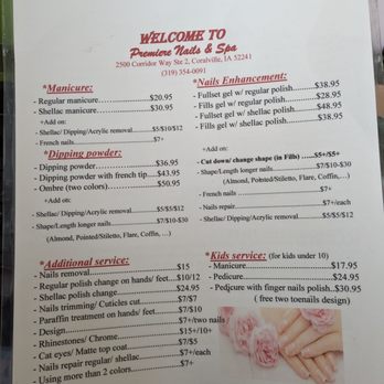 Premiere Nails & Spa - Menu - Nail Salons Near Me - Coralville, Iowa Premiere Nails & Spa - Menu - Nail Salons Near Me - Coralville, Iowa