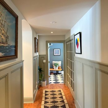 O.A Construction - Recently finished entry and hallway with two colors Slliper Satin on top and French Grey at the bottom!Just WOW! - Painters Near Me - Chicago, Illinois O.A Construction - Recently finished entry and hallway with two colors Slliper Satin on top and French Grey at the bottom!Just WOW! - Painters Near Me - Chicago, Illinois