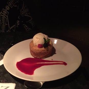 Nick's San Clemente - Butter cake with vanilla ice cream and raspberry purée. - American Near Me - San Clemente, California
